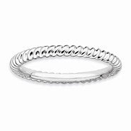 Sterling Silver w/Rhodium Twisted Ring