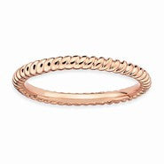 18k Rose Gold Plated Sterling SilverTwisted Ring