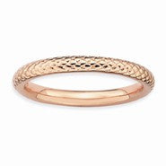 18k Rose Gold Plated Sterling SilverCable Ring