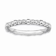 Sterling Silver w/Rhodium Cable Ring