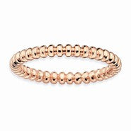 18k Rose Gold Plated Sterling SilverBeaded Ring