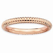 18k Rose Gold Plated Sterling SilverRice Ring