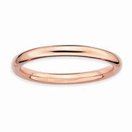 18k Rose Gold Sterling Silver Polished Ring