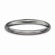 Sterling Silver Black-plated Polished Ring