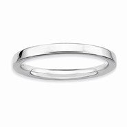 Sterling Silver Rhodium Polished Ring