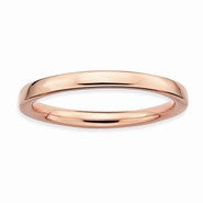 18k Rose Gold Sterling Silver Polished Ring