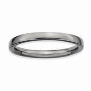 Sterling Silver Black-plated Polished Ring