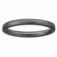 Sterling Silver Black-plated Satin Ring