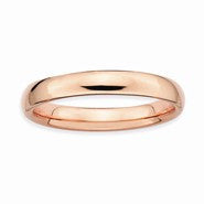 18k Rose Gold Sterling Silver Polished Ring