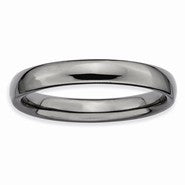 Sterling Silver Black-plated Polished Ring