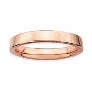 18k Rose Gold Plated Sterling SilverRing, Size 8, Jewelry Ring