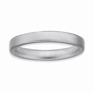 Sterling Silver Rhodium Satin Ring