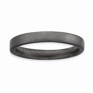 Sterling Silver Black-plated Satin Ring