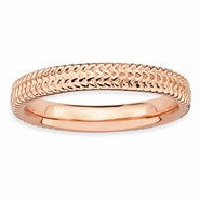 18k Rose Gold Plated Sterling SilverRing, Size 8, Jewelry Ring