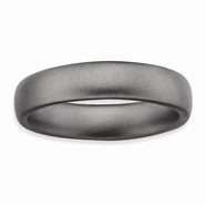 Sterling Silver Black-plated Satin Ring