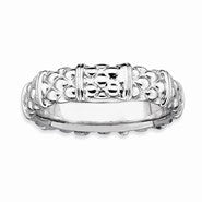 Sterling Silver Rhodium Ring