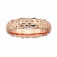 18k Rose Gold Plated Sterling SilverRing, Size 9, Jewelry Ring