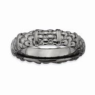 Sterling Silver Black-plated Ring