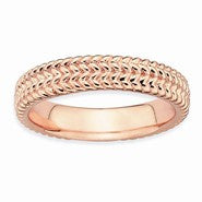 18k Rose Gold Plated Sterling SilverRing, Size 7, Jewelry Ring