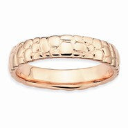 18k Rose Gold Plated Sterling SilverRing, Size 9, Jewelry Ring