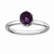 Sterling Silver Amethyst Briolette Ring