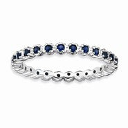 Sterling Silver Created Sapphire Ring