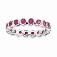 Sterling Silver Created Ruby Ring