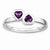 Sterling Silver Amethyst Double Heart Ring