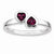 Sterling Silver Rhodolite Garnet Double Heart Ring