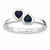 Sterling Silver Created Sapphire Double Heart Ring