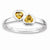 Sterling Silver Citrine Double Heart Ring