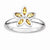 Sterling Silver Citrine Flower Ring