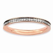 Sterling Silver & Diamonds Pink-plated Ring