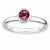 SS Low 5mm Round Pink Tourmaline Ring