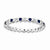 Sterling Silver Created Sapphire & Diamond Ring