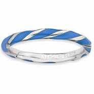 Sterling Silver Twisted Blue Enameled Ring