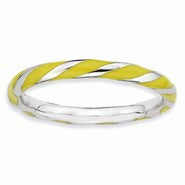 Sterling Silver Twisted Yellow Enameled Ring