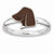 Sterling Silver Brown Enameled Dog Head Ring