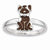 Sterling Silver Brown Enameled Dog Ring