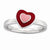 Sterling Silver Polished Enameled Hearts Ring