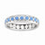 Sterling Silver Polished Blue Circles Enameled Ring