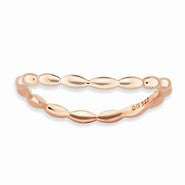 18K Rose Gold Plated Sterling Silver Polished Wave Ring