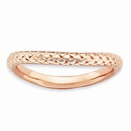 18K Rose Gold Plated Sterling Silver Polished Wave Ring