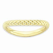 Gold Plated Sterling Silver Polished  Wave Ring