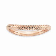 18K Rose Gold Plated Sterling Silver Polished Wave Ring