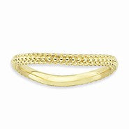 Gold Plated Sterling Silver Polished  Wave Ring