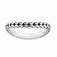 Sterling Silver Antiqued Wave Ring