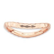 18K Rose Gold Plated Sterling Silver Polished Wave Ring