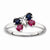 Sterling Silver Created Ruby & Sapphire Butterfly Ring