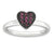 Sterling Silver Ruby Heart Ring